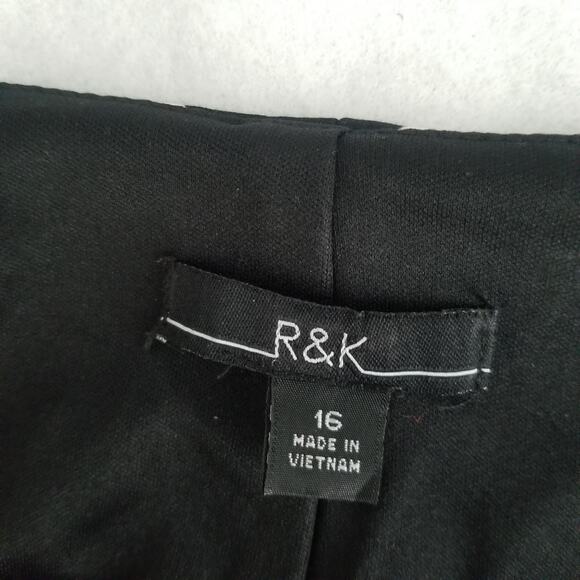 R&K Black White Red Sheath Dress, Size 16 - Picture 3 of 7